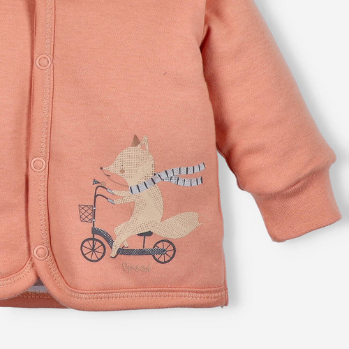 Kurtka niemowlęca z bawełny organicznej Cute Cars Nini pomarańczowy