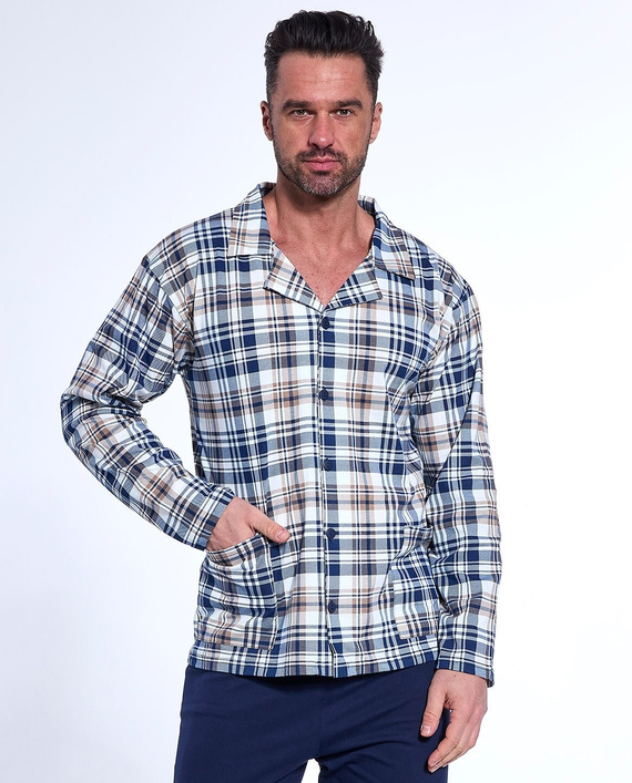 Piżama męska rozpinana 114/77 Cornette granatowy