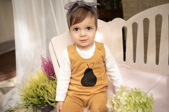 Ogrodniczki niemowlęce Tres Bien Pinokio - żółty