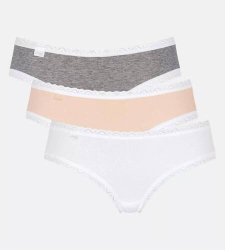Figi Damskie 24/7 Weekend Hipster 3-pak Sloggi- white - light combination