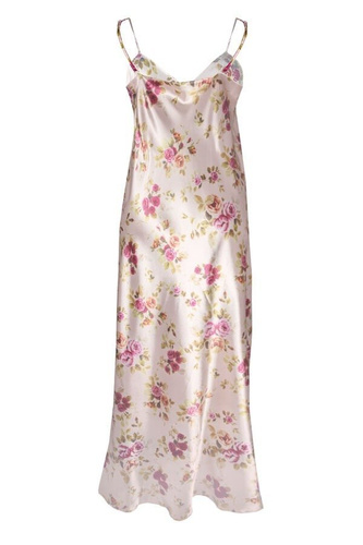 Długa halka satynowa Flowers  DKaren - DK-HI4 ecru