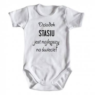 Body krótki rękaw "Dziadek najlepszy na świecie"" Moocha biały