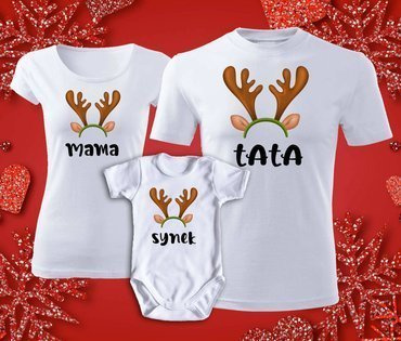 Zestaw koszulek świątecznych "MAMA TATA SYN" Moocha