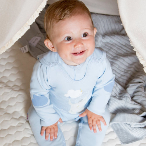 Kaftanik bawełniany Mellow Ewa Klucze- niebieski