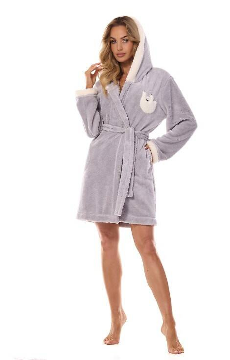 Szlafrok damski 2411 Lazy L&L szary