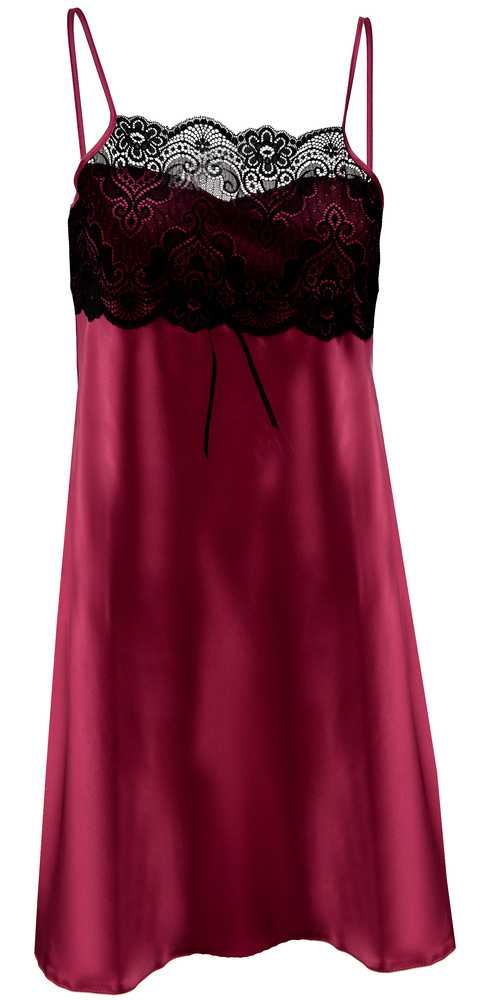 Ismena Halka satynowa koszulka damska DKaren - bordowy