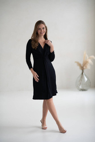 Sukienka ciążowa i do karmienia rękaw Loop 7/8 Milk&Love czarny 