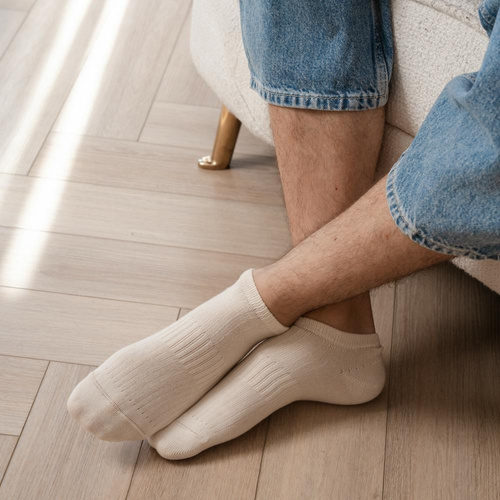 Art.197 Stopki Steven naturalne – unisex 100% bawełna, bezszwowe