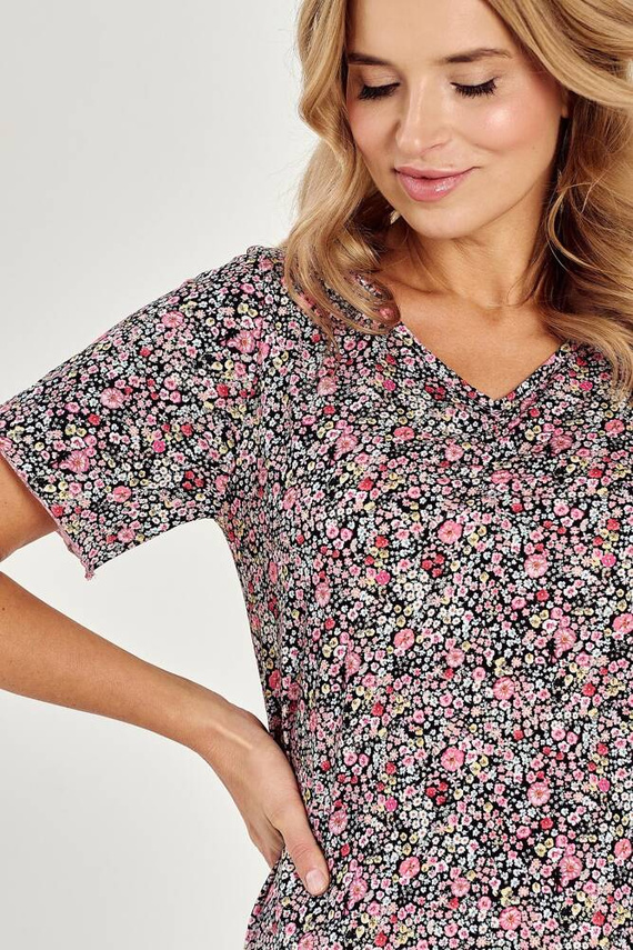 Koszula Damska 3094 Amara Taro- czarny kwiaty