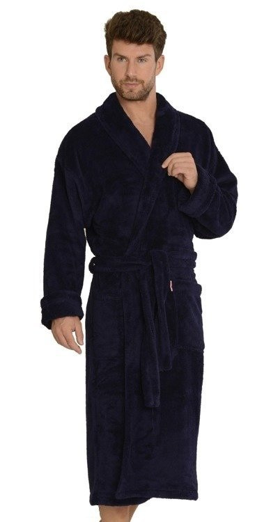 811 Plusz szlafrok męski De Lafense - granatowy