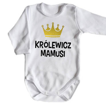 Body długi rękaw "KRÓLEWICZ MAMUSI" Moocha biały