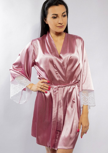 Podomka Szlafrok Damski Adelaide Dkaren - wrzos/biały