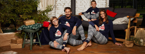 Piżama Męska długi rękaw, długie spodnie Arktyka Italian Fashion - granat