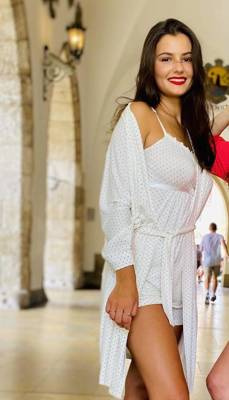 915 Kropki Piżama damska Forex - ecru