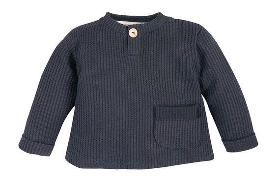 Bluza polo "Natural Waffel" Makoma black