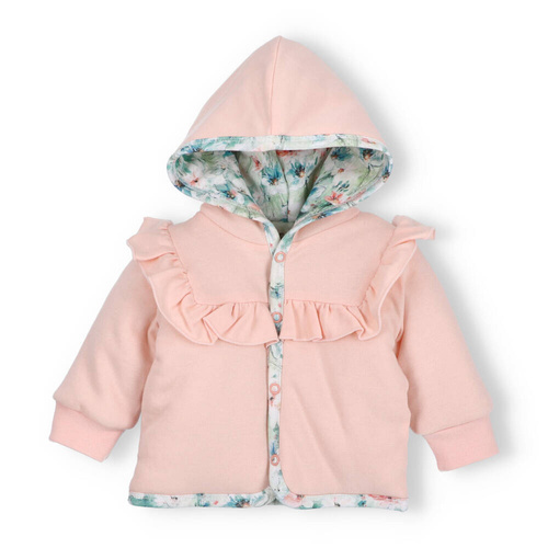 Kurtka dwuwarstwowa Flowers z bawełny organicznej Nini łososiowy