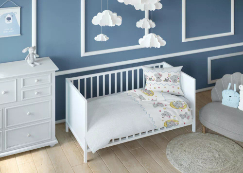 Pościel dziecięca 2896 B Kraina Snów bawełniana misie Karo 