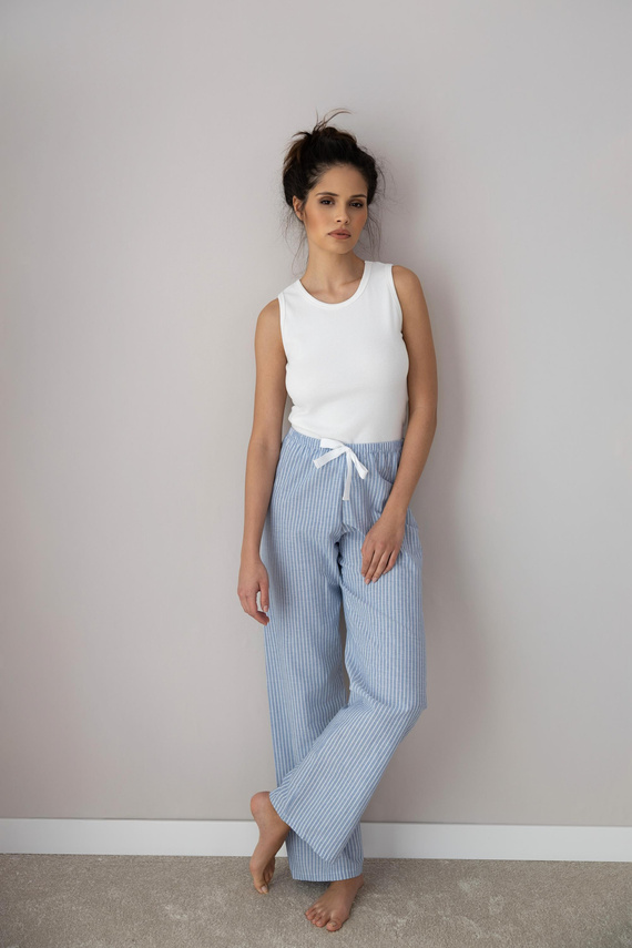 Piżama Damska Dagna Sensis - śmietankowy niebieski