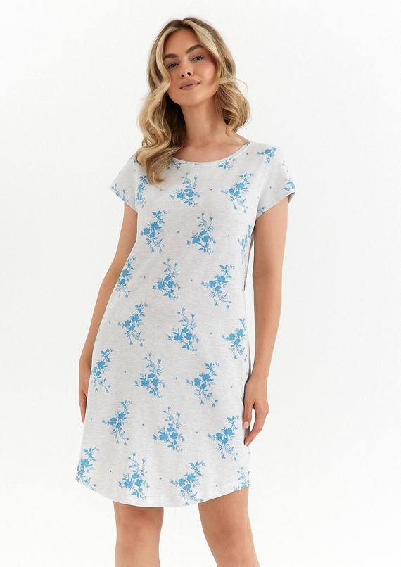 Cana 491 koszula nocna damska bawełna krótki rękaw lekka wygodna jasny melanż