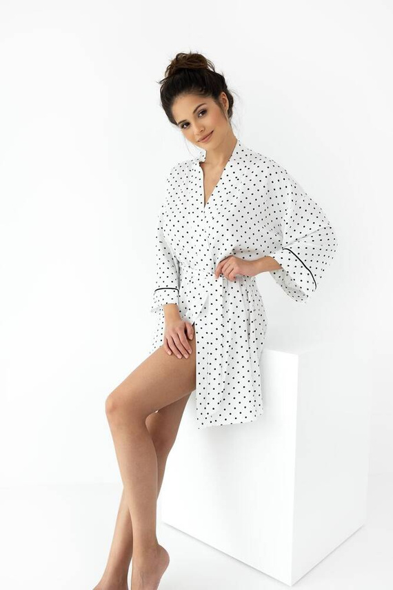 Szlafrok damski Elif Sensis - śmietankowy