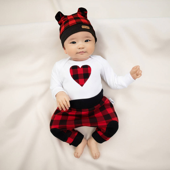 163545 Magia Świąt Body z długim rękawem Nicol - biały/ serce