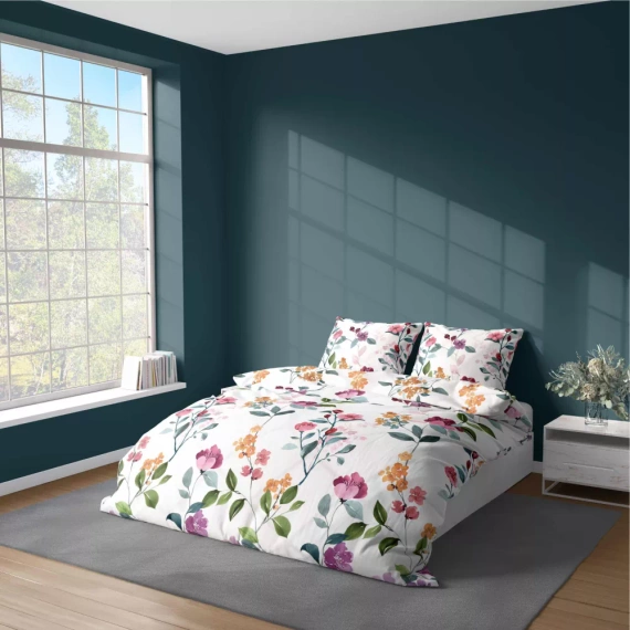 Pościel z mikrofibry botaniczny 5033 A Detexpol fioletowy