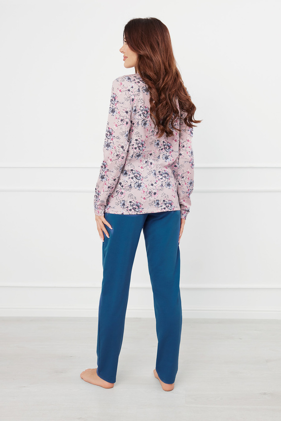 Piżama Damska długi rękaw, spodnie Lacenta Italian Fashion