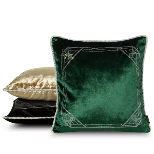 Poszewka welurowa z kryształkami Royal 9 Eurofirany zielony 