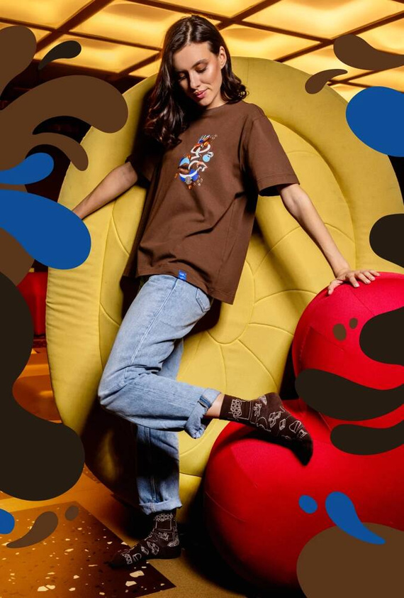 Skarpety unisex U04.WED Wedel Gatta - dark choco 04/12E