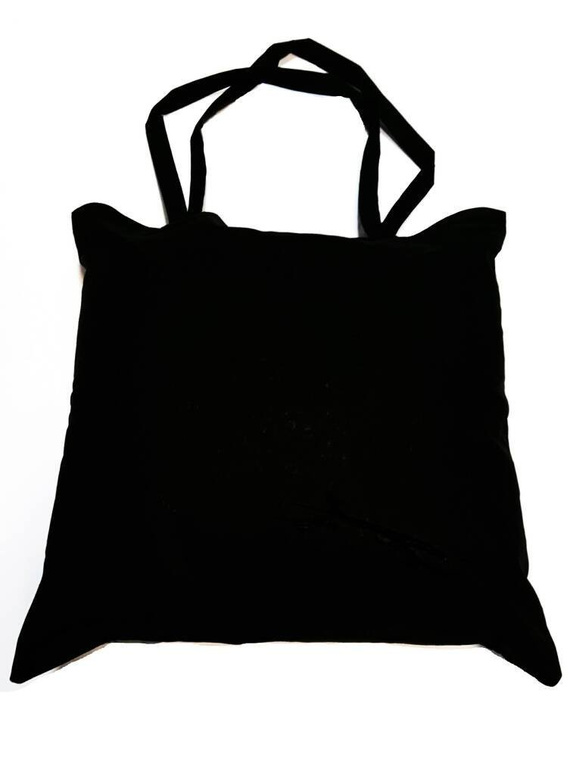 Torba bawełniana na zakupy Kwiatki wzór serwetki szary