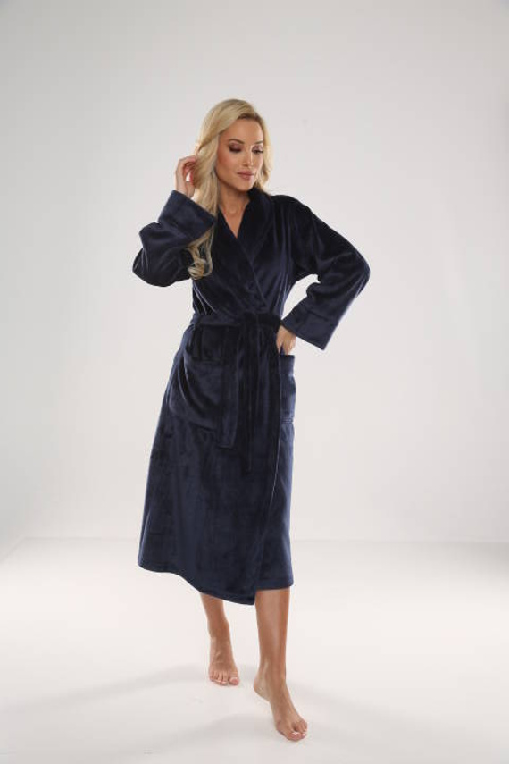 Długi Szlafrok damski 628 Abigail Forex - granat