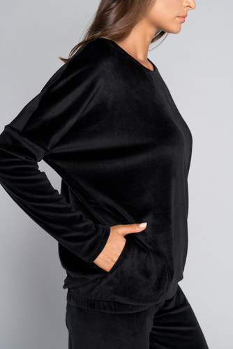 Komplet Damski dł. rękaw, dł. spodnie Juga Italian Fashion czarny 