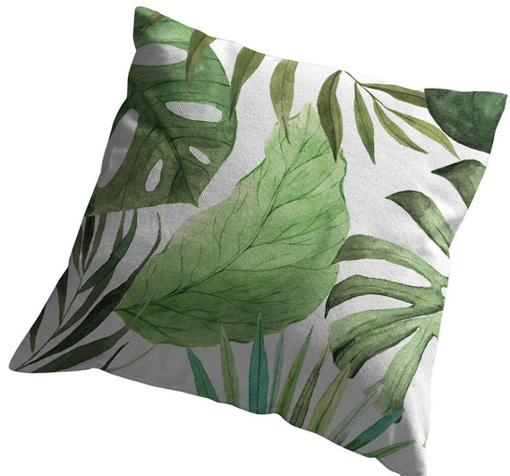 Poszewka dekoracyjna 4154 A Panama 98 Detexpol zielona liście monstery