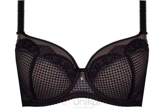 Biustonosz usztywniany full cup Elif Unikat czarny/beżowy