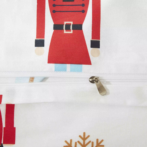 Świąteczna pościel satynowa z bawełny Xmass Spod Igły i Nitki dziadek do orzechów– gładka i elegancka