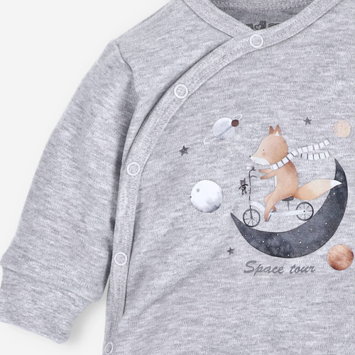 Pajacyk z bawełny organicznej Space Tour Nini szary