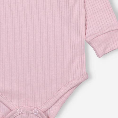 Dzianina prążkowana Body Lagarto Verde - różowy