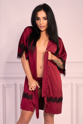 Szlafrok damski Aresmina LC 90564 Cherry Mahogany Callection LivCo Corsetti
