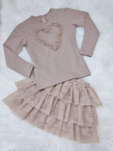 Bluzka długi rękaw Mia Bambarillo beżowy beżowe serce