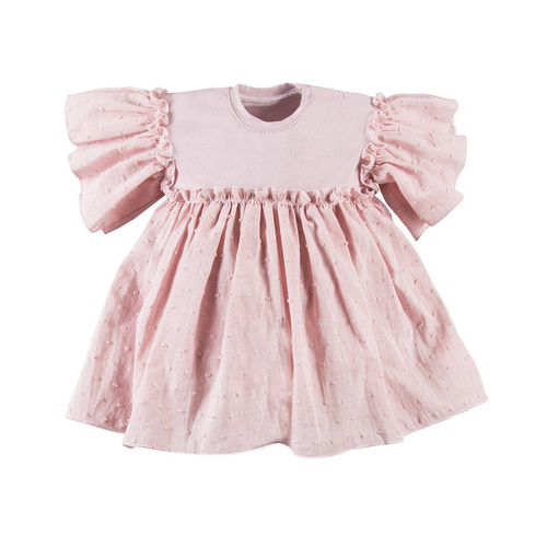 Sukienka z marszczeniem Swan Ewa Klucze - róż 