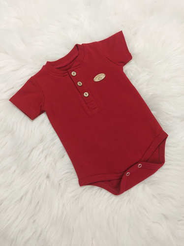 Body z krótkim polo Mieszko Bambarillo bordowy