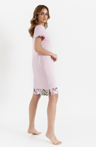Koszula nocna z bawełny 475 Cana - różowy