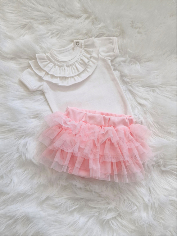 Bloomers ze spódniczką tiulową Bambarillo pudrowy róż