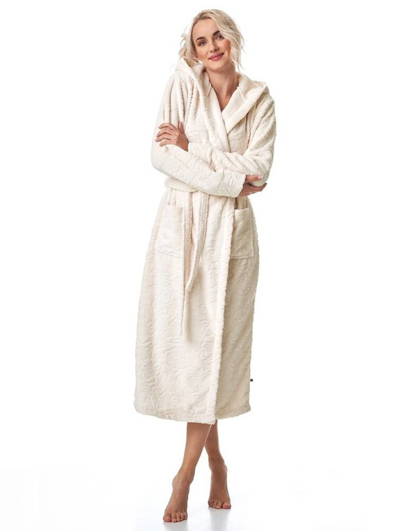 Długi Szlafrok Damski LGL 148 Key ecru