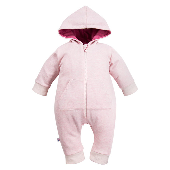 Pajac z kapturem kombinezon Bonjour Eevi - różowy