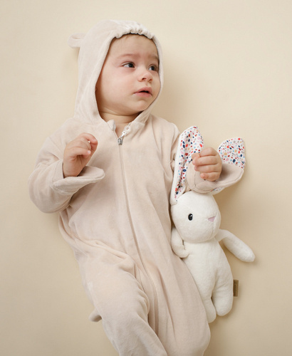 Kombinezon welurowy Lovely Day Pinokio - beżowy