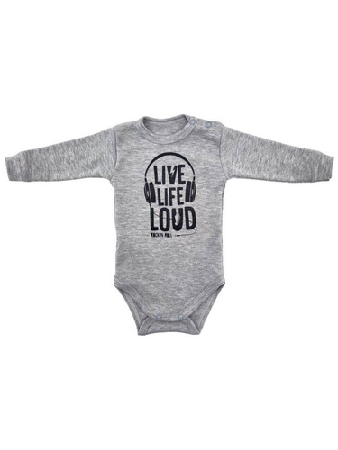 "Music" Body z długim rękawem Terjan - szary