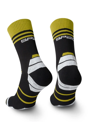 Running 04 Skarpety biegowe damskie/męskie Spaio black/white/yellow 