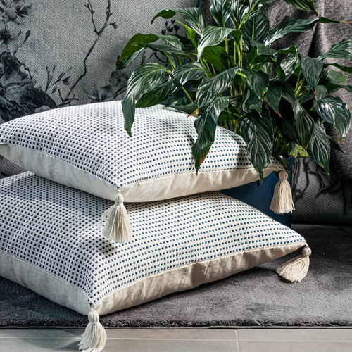 Poszewka z grubej tkaniny bawełnianej Palermo Eurofirany granatowy