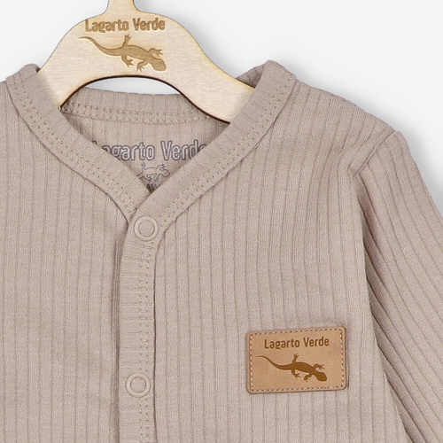 Lagarto Verde Pajacyk z dzianiny prążkowej - beżowy